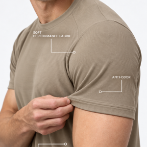 Super Soft Agile tee - Beige Marl - Image 4